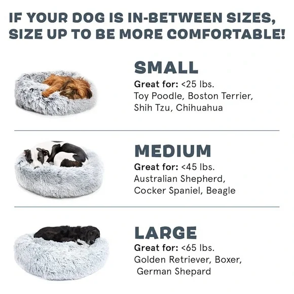 NEW BARK BOX Silver Grey Gray Fuzzy Donut Dog Pet Plush Cozy Circular Bed Pillow - Picture 5 of 8